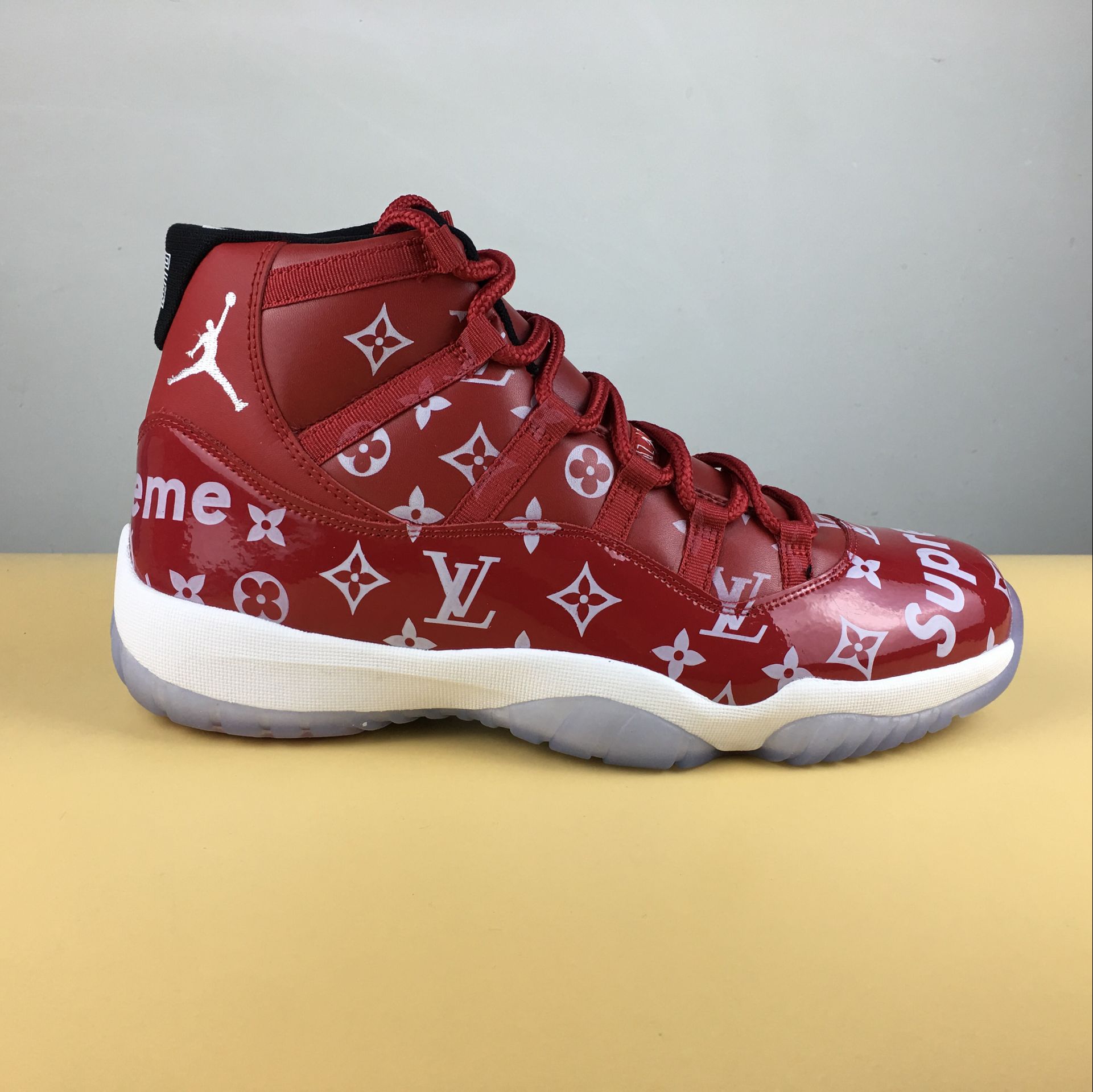 Latest Jordan 11 Sup Hot Red White Shoes - Click Image to Close